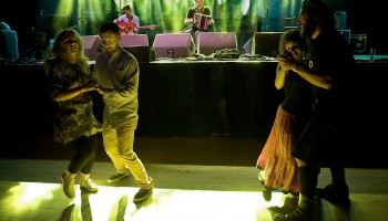 Hipster style set dancing to Seamus Begley and Jim Murray at the Ireland Folkfest Killarney at The INEC, Killarney