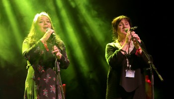 Pauline Scanlon and Éilís Kennedy of Lumiere performing at Ireland Folkfest, Killarney at the INEC Killarney