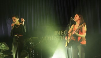 Heathers performing at the INEC Acoustic Club
