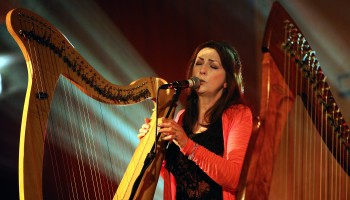 'First Lady of Celtic Music' Moya Brennan in concert at The Gathering, Annual Traditional Festival, a mix of live concerts, set dance classes, instrument workshops and lectures at The Gleneagle Hotel, Killarney
