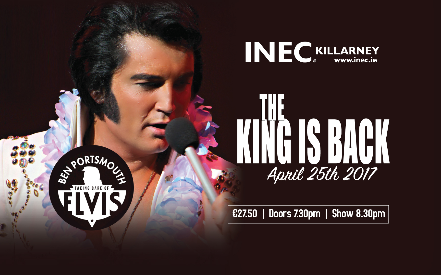 Ben Portsmouth as Elvis comes to the INEC Killarney April 25th
