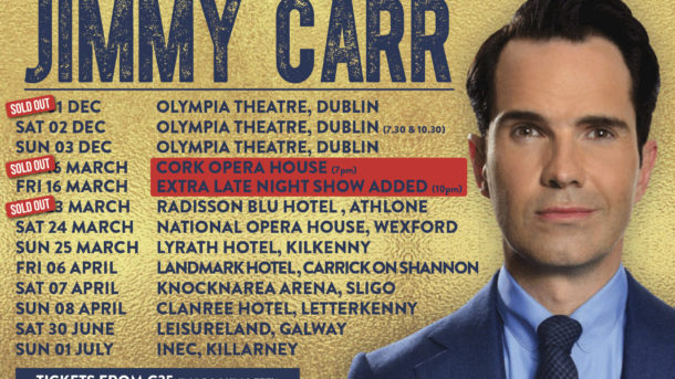 One of the most prolific joke-tellers of recent times, Jimmy Carr brings his brand new show ‘The Best Of, Ultimate, Gold, Greatest Hits Tour’ to the INEC Killarney on July 1st 2018